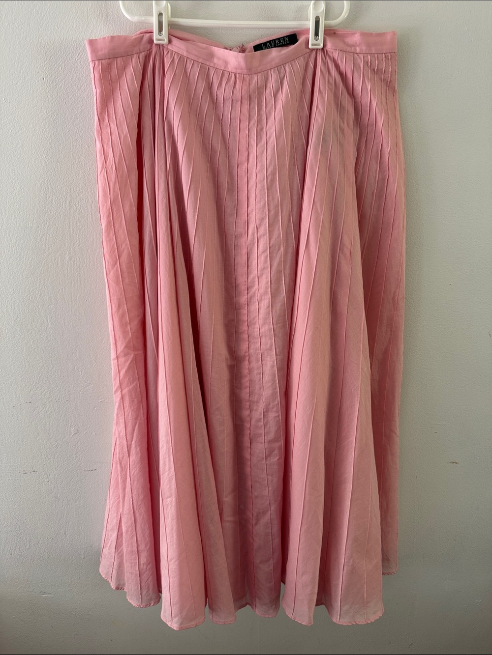 Lauren Ralph Lauren Pink Pleated Maxi Skirt Sz 12